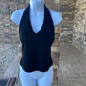 Boston Proper Velvet Halter with bra/lining Size S; black